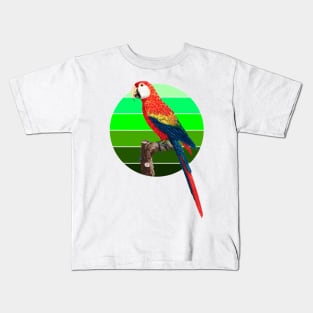 Ara Canga parrot retro sunset Kids T-Shirt